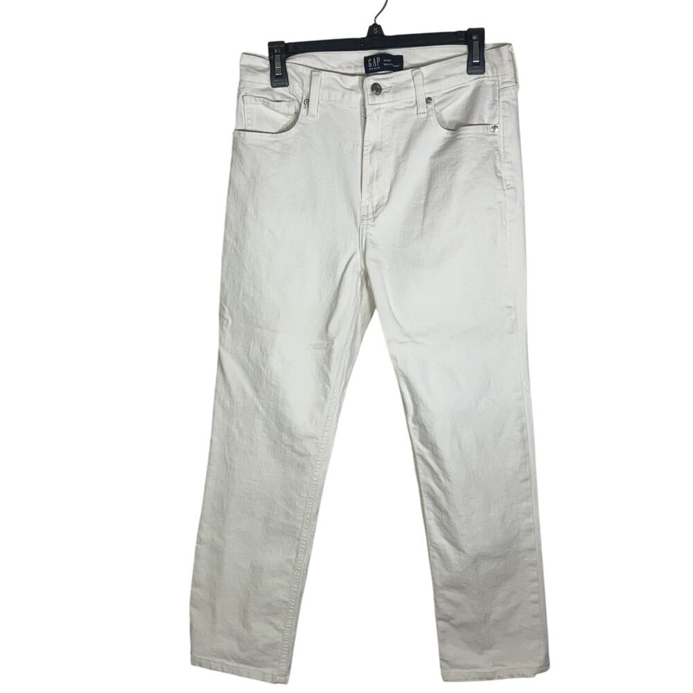 GAP Denim 90s Straight White Jeans Women's 10/30R High Rise Cotton